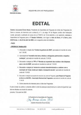 Edital  - 1&ordf; sess&atilde;o ordin&aacute;ria 