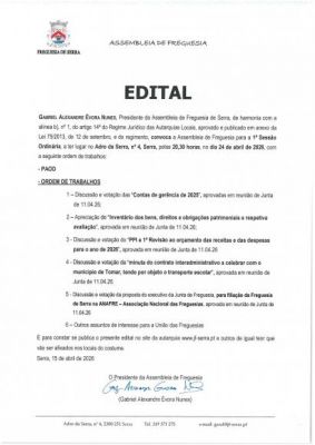 Edital  - 1&ordf; sess&atilde;o ordin&aacute;ria 