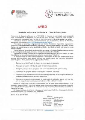 Matriculas na Educa&ccedil;&atilde;o Pr&eacute;-escolar e 1&ordm; Ano B&aacute;sico