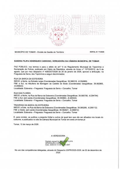 Edital n&ordm; 71/2026